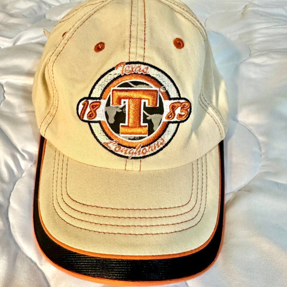 Texas Longhorns Hat Cap Strapback Orange White Adjustable Embroidered Men's NCAA